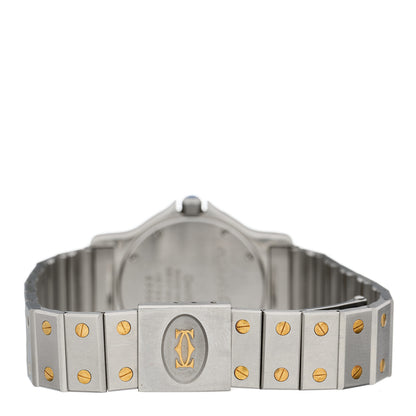 Cartier Stainless Steel 18K Yellow Gold 29mm Santos Octagon Quartz Watch 3 of 4