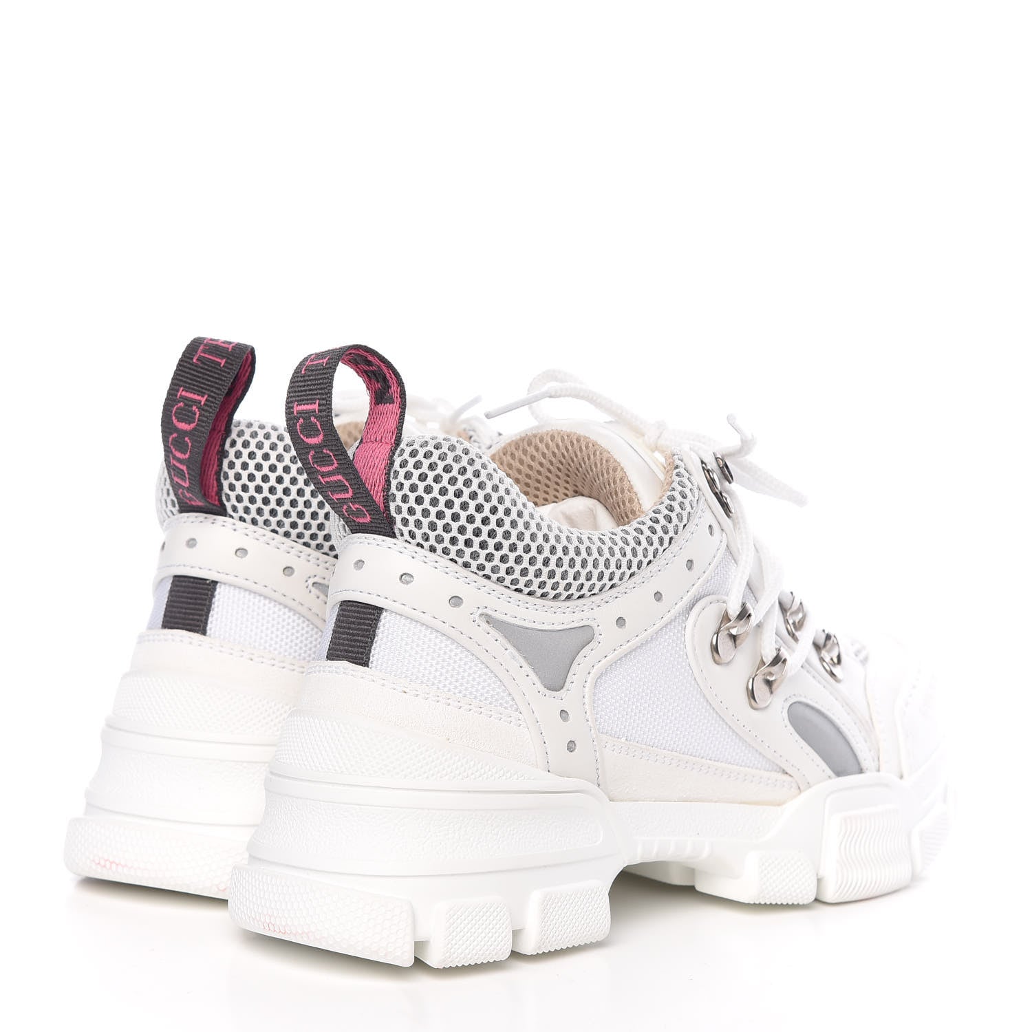 Gucci X SEGA Mesh Calfskin Suede Womens Flashtrek Sneakers 35.5 Great White 4 of 16