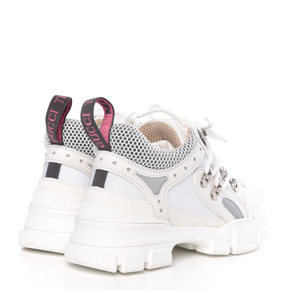 Gucci X SEGA Mesh Calfskin Suede Womens Flashtrek Sneakers 35.5 Great White 4 of 16