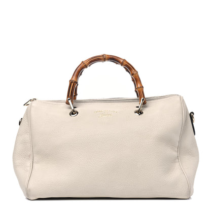 Gucci Calfskin Bamboo Medium Shopper Boston Mystic White 1 of 25