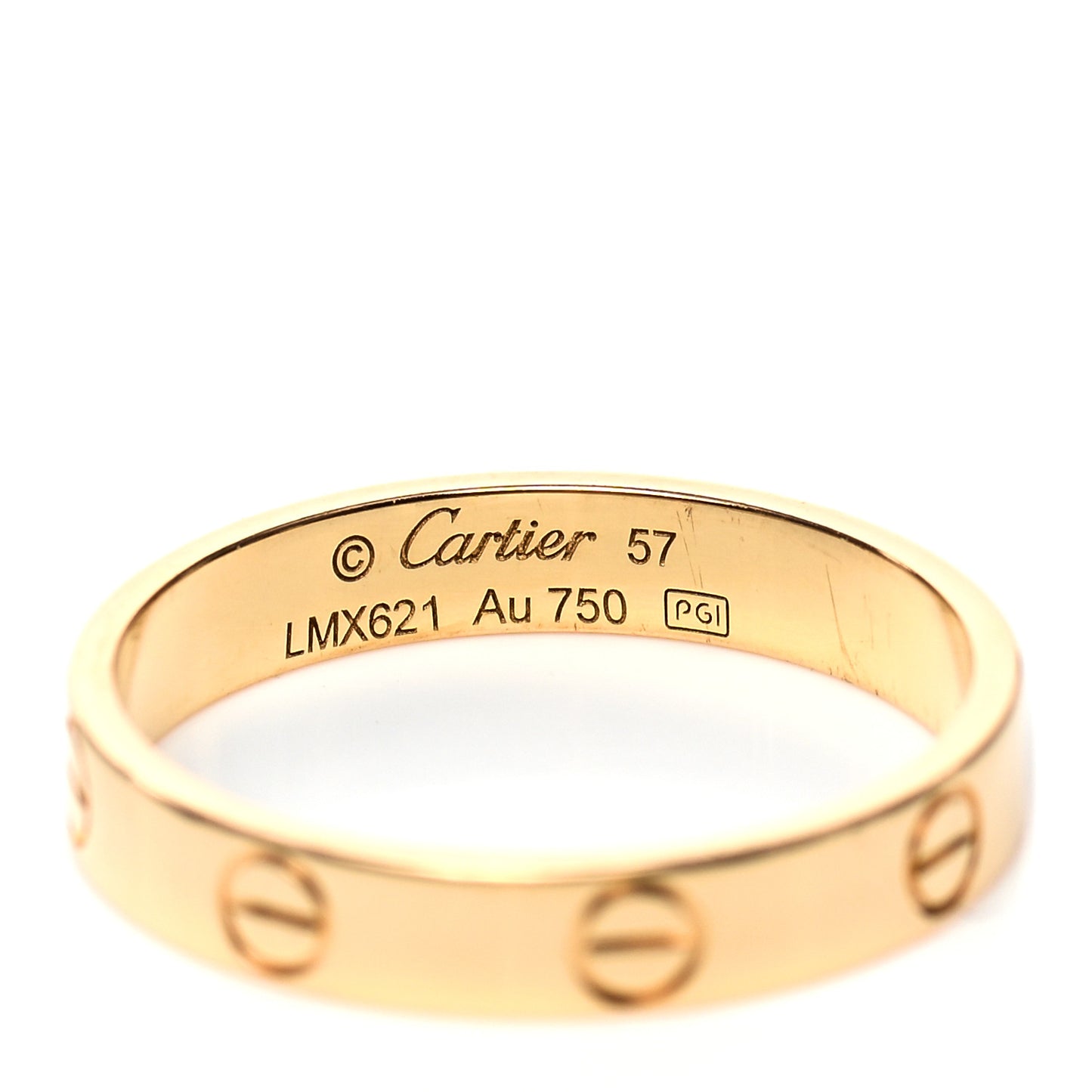 18K Yellow Gold 3.5mm LOVE Wedding Band Ring 57 8