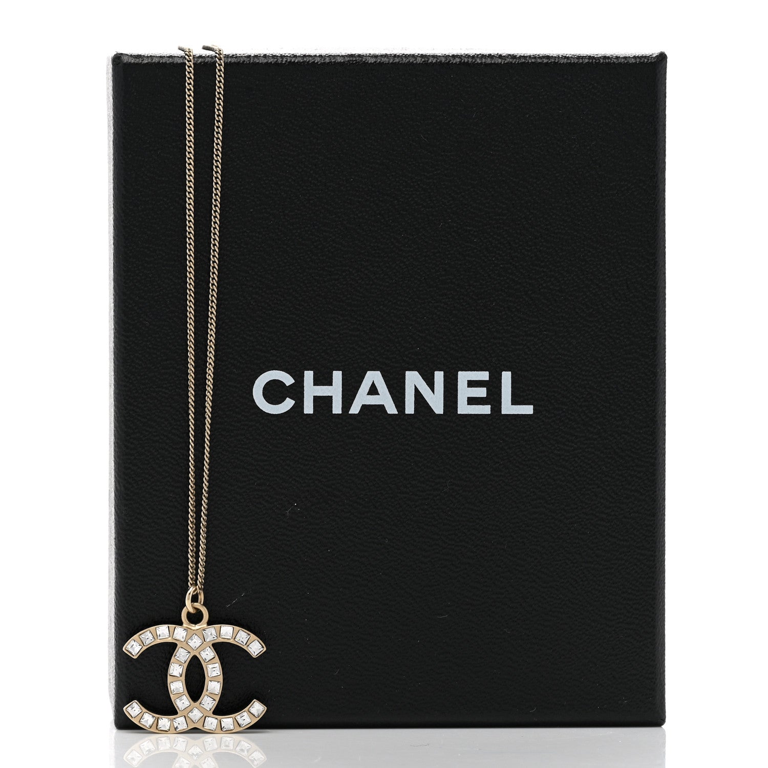 Chanel Baguette Crystal CC Necklace Light Gold 6 of 6