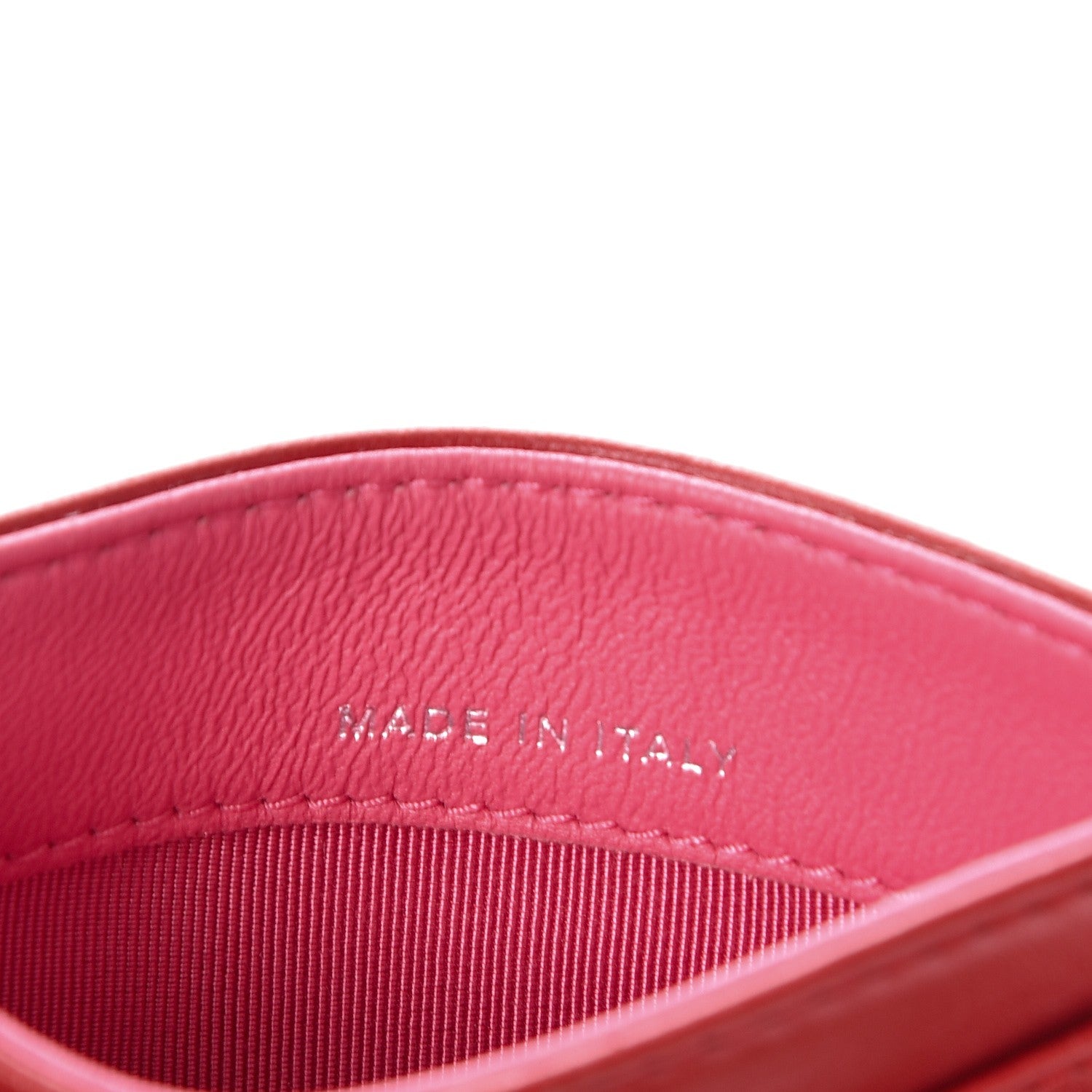Chanel Lambskin Quilted Card Holder Red Pink 7 of 9