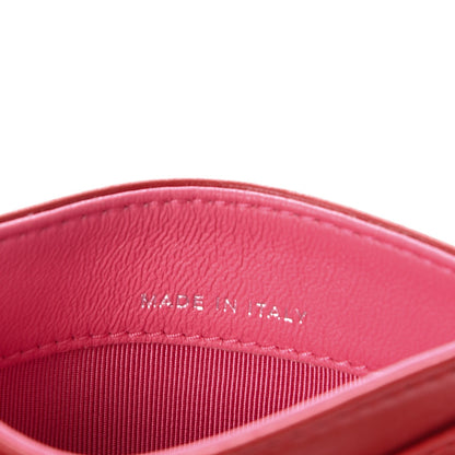 Chanel Lambskin Quilted Card Holder Red Pink 7 of 9