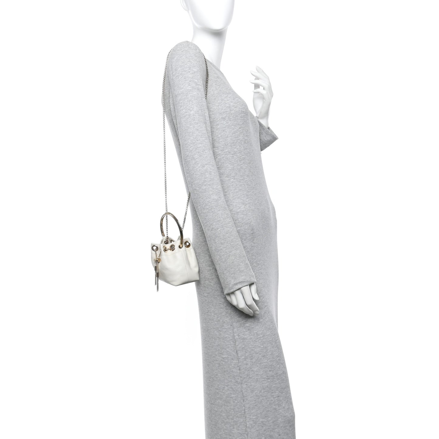 Goatskin Bon Bon Bucket Bag White