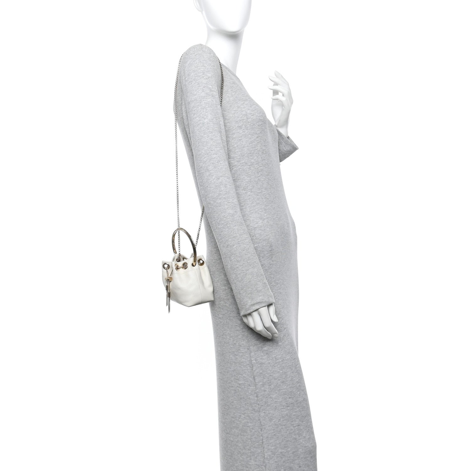 Jimmy Choo Goatskin Bon Bon Bucket Bag White 2 of 10