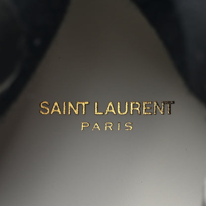 Saint Laurent Calfskin Smith High Top Sneakers 9 White Black 8 of 10