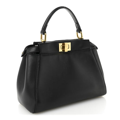 Fendi Nappa Mini Peekaboo Iconic Satchel Black 3 of 11