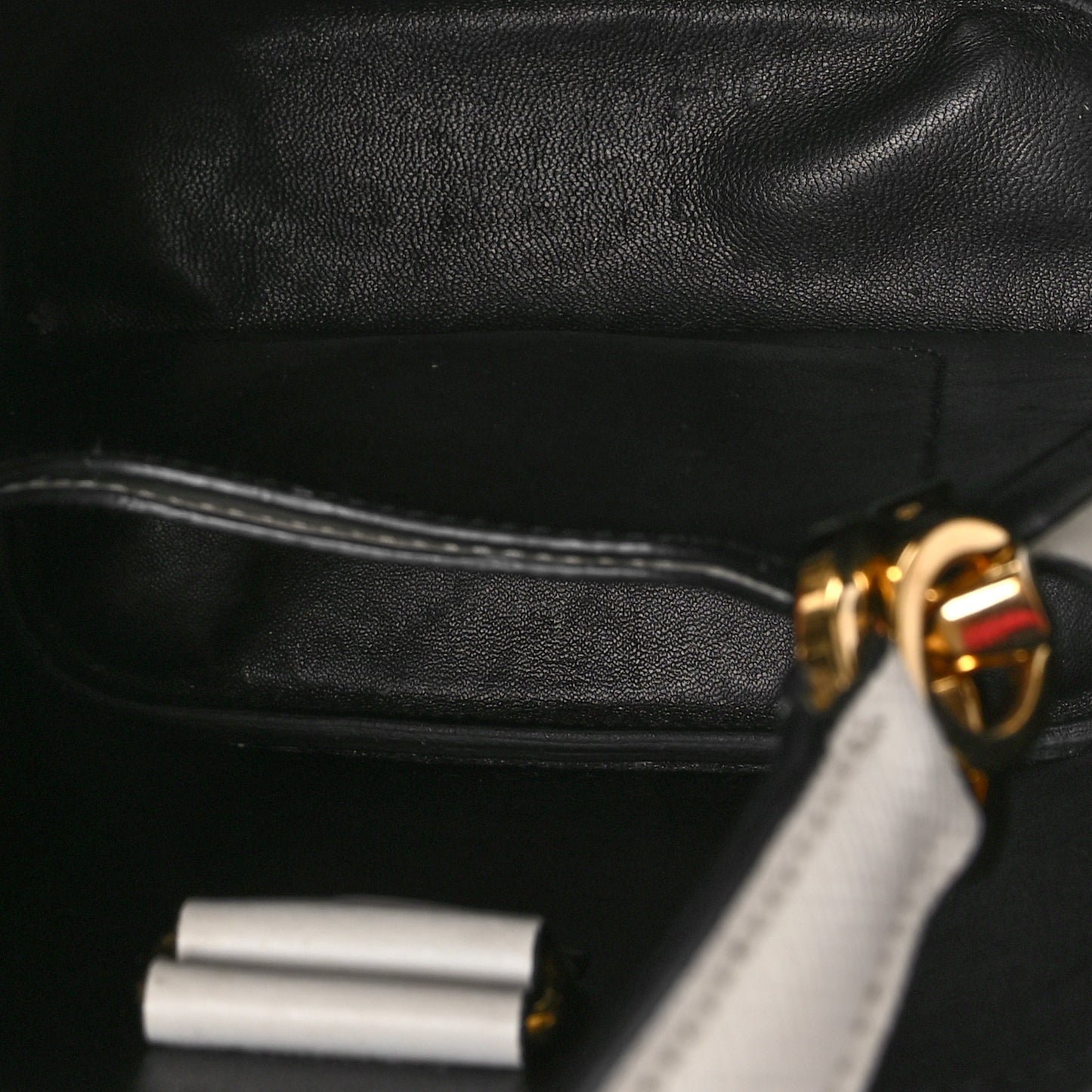 Saffiano Cuir Calfskin Small Panier Bucket Bag White Black