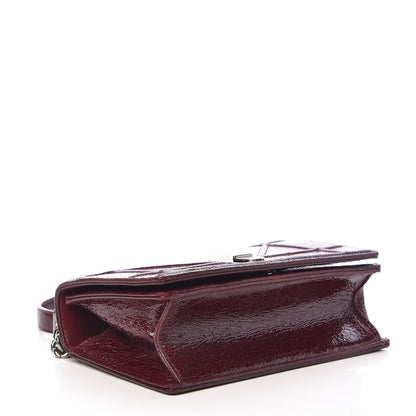 Christian Dior Crackled Deerskin Small Diorama Flap Bag Burgundy 4 of 15