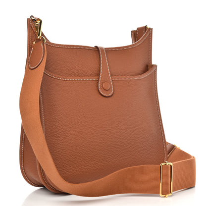 Hermes Taurillon Clemence Evelyne III PM Gold 3 of 9