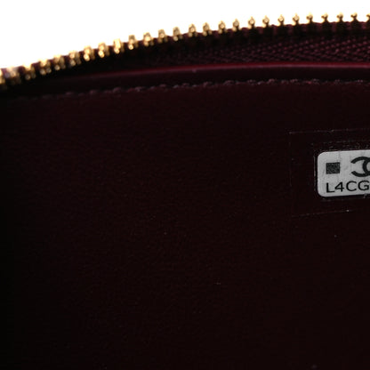 Chanel Calfskin Crocodile Embossed Crococo Top Handle Slim Vanity Case With Chain Dark Burgundy 7 of 12