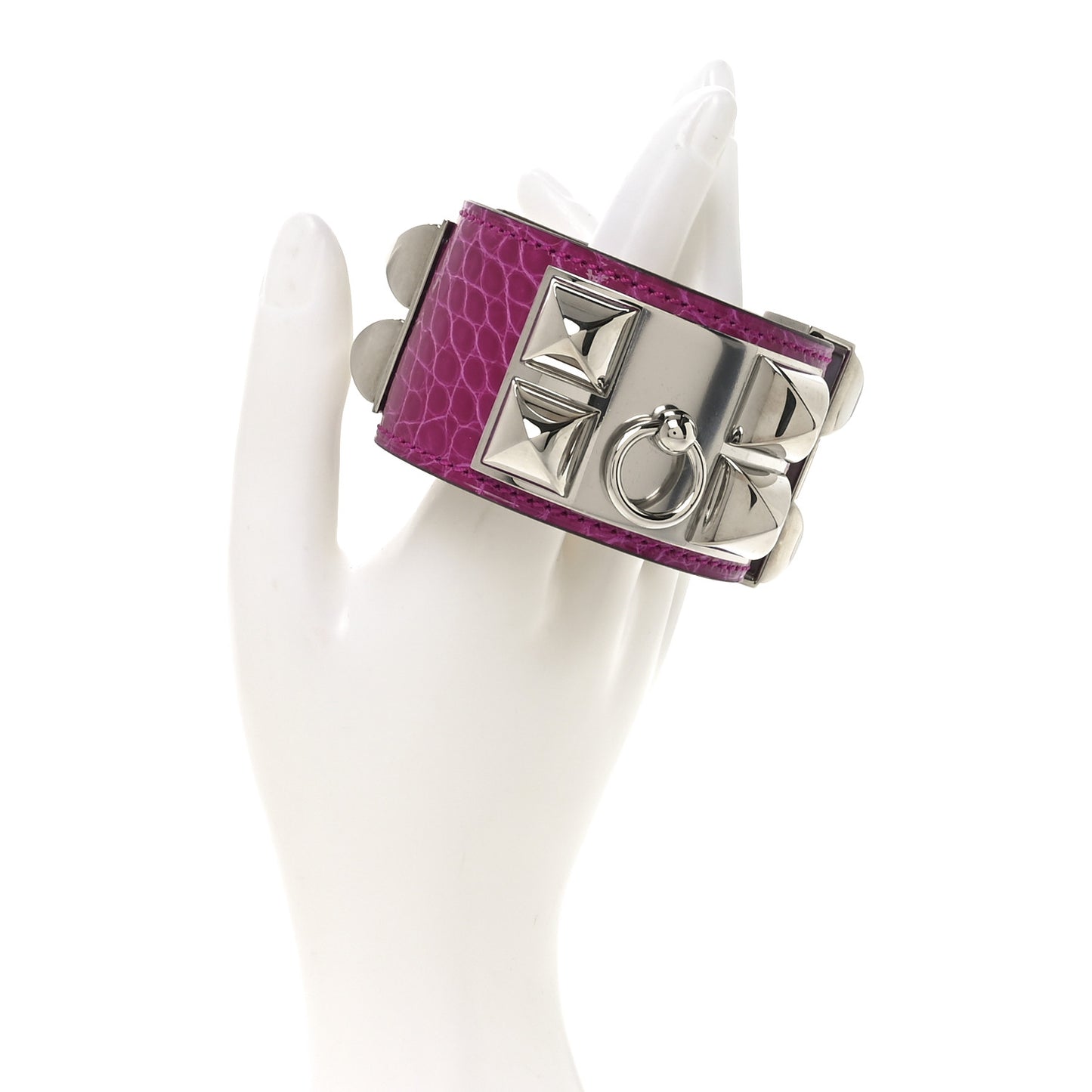 Shiny Alligator Collier De Chien CDC Bracelet S Fuchsia