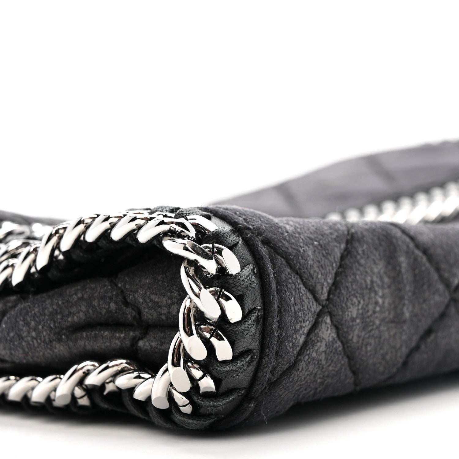 Stella McCartney Shaggy Deer Quilted Falabella Fold Over Clutch Black 9 of 12
