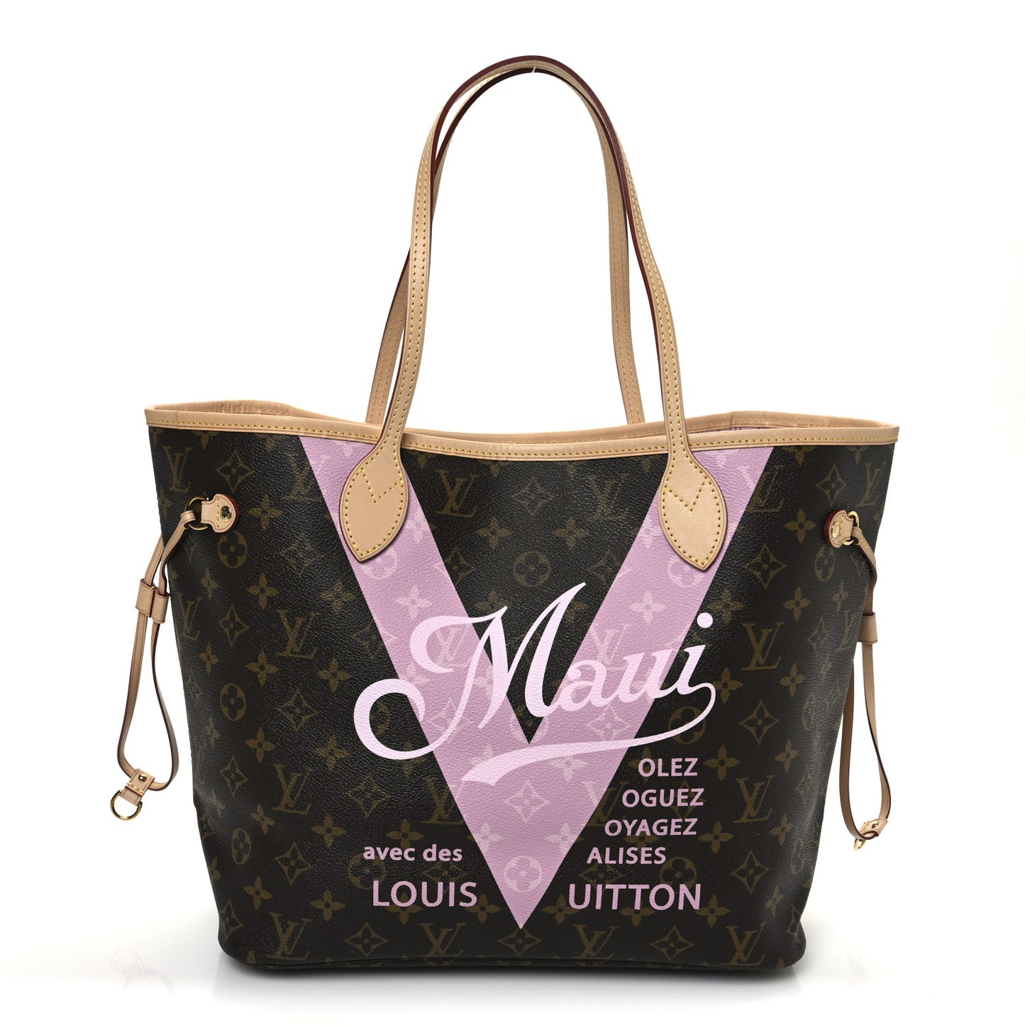 Monogram Maui V Neverfull MM Rose Ballerine