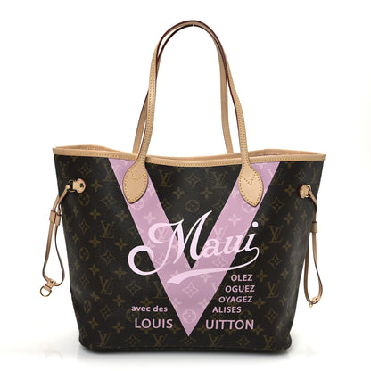 Louis Vuitton Monogram Maui V Neverfull MM Rose Ballerine 1 of 10