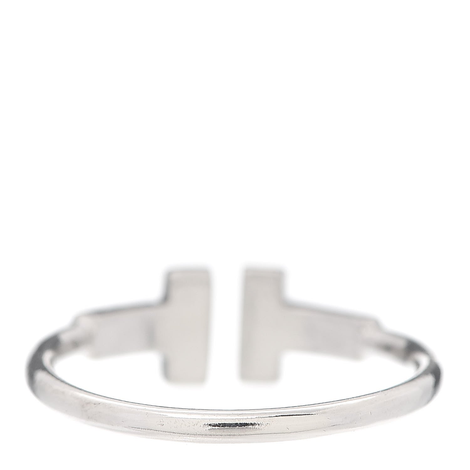 Tiffany 18K White Gold Diamond T Wire Ring 53 6.5 3 of 5