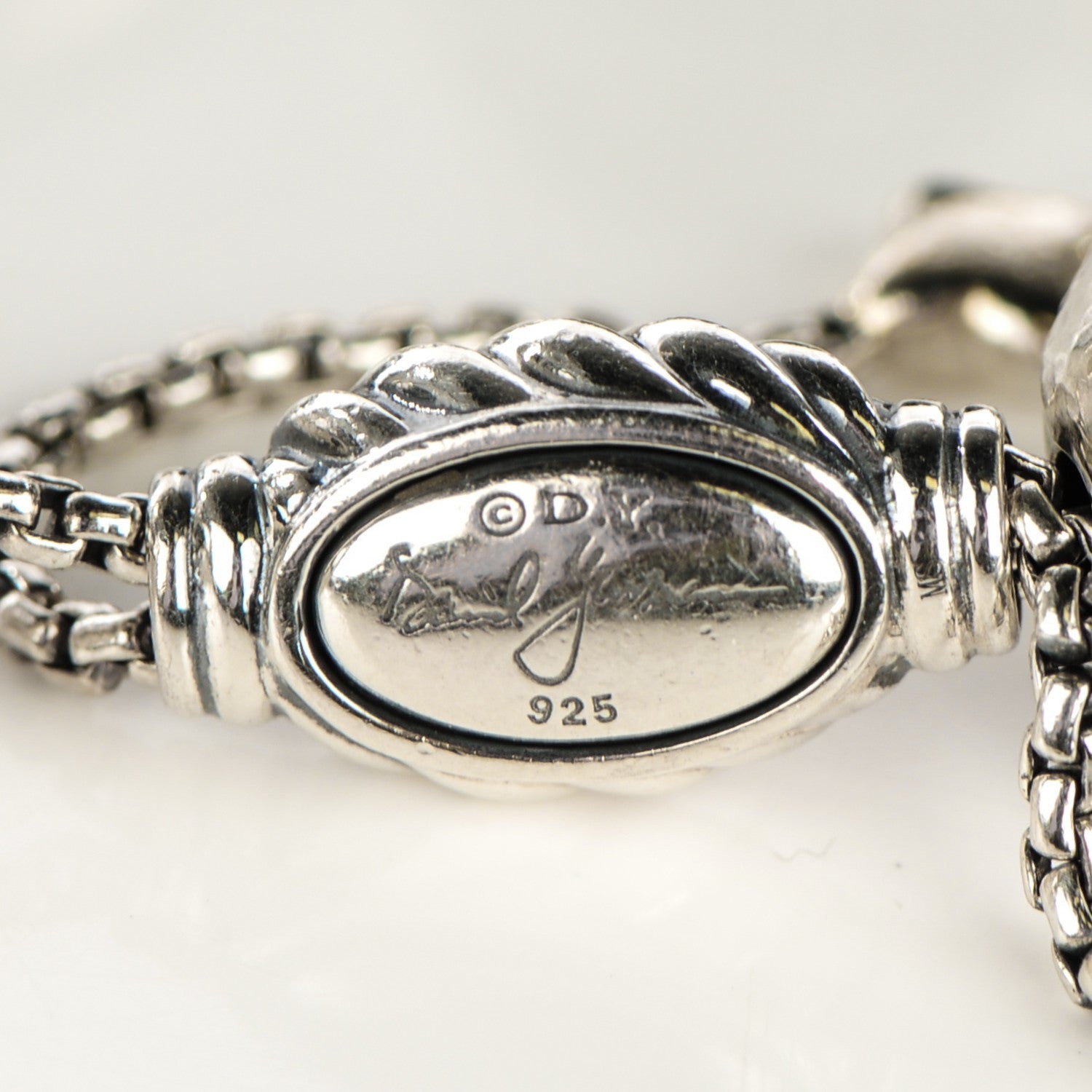 David Yurman Sterling Silver Black Onyx Hematine 14mm Elements Bracelet 4 of 5