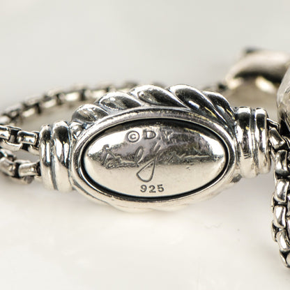 David Yurman Sterling Silver Black Onyx Hematine 14mm Elements Bracelet 4 of 5