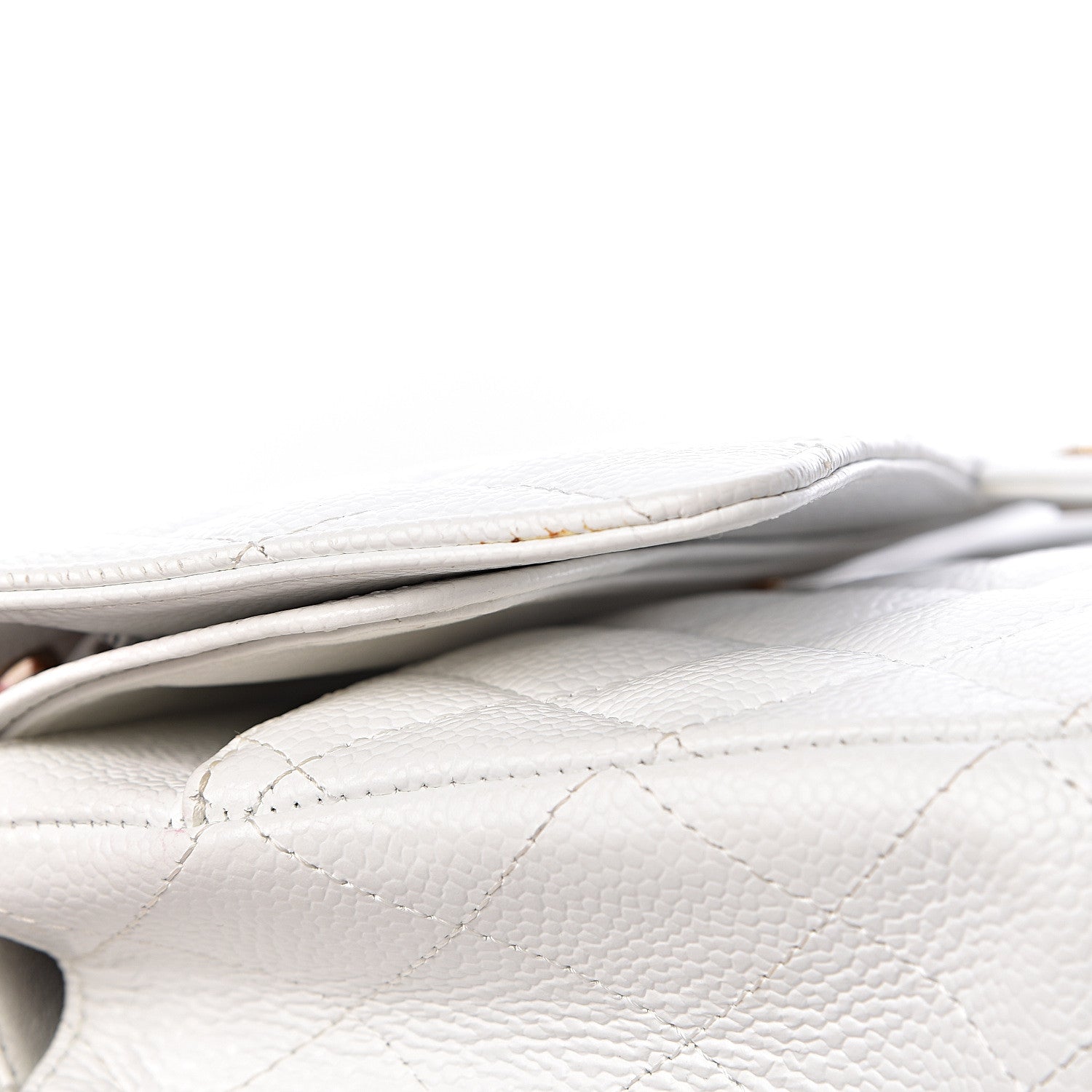 Chanel Caviar Quilted Medium Double Flap White 13 of 15
