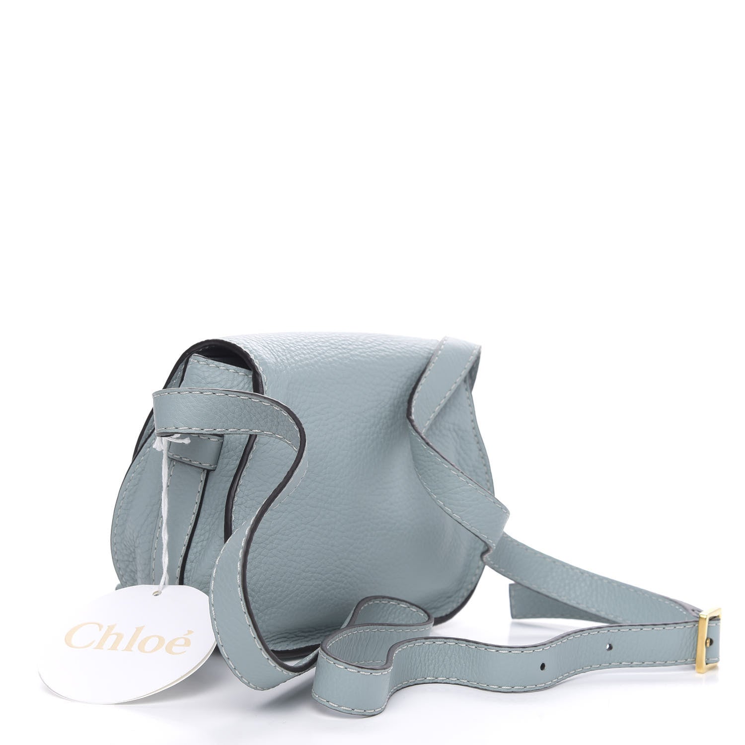 Chloe Calfskin Mini Marcie Round Crossbody Bag Faded Blue 3 of 9