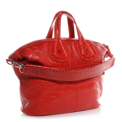Givenchy Calfskin Crocodile Embossed Large Nightingale Red 3 of 9