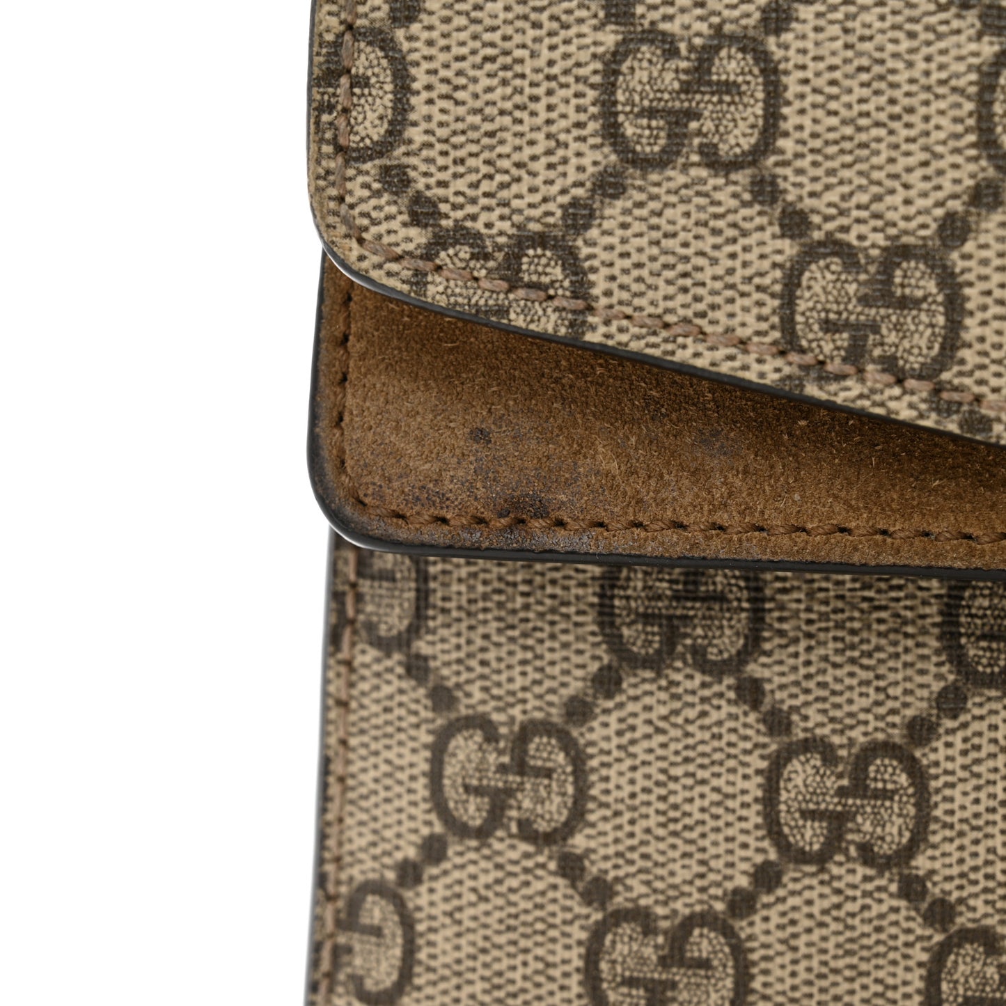 GG Supreme Monogram Suede Crystal Small Dionysus Shoulder Bag Beige Ebony Taupe