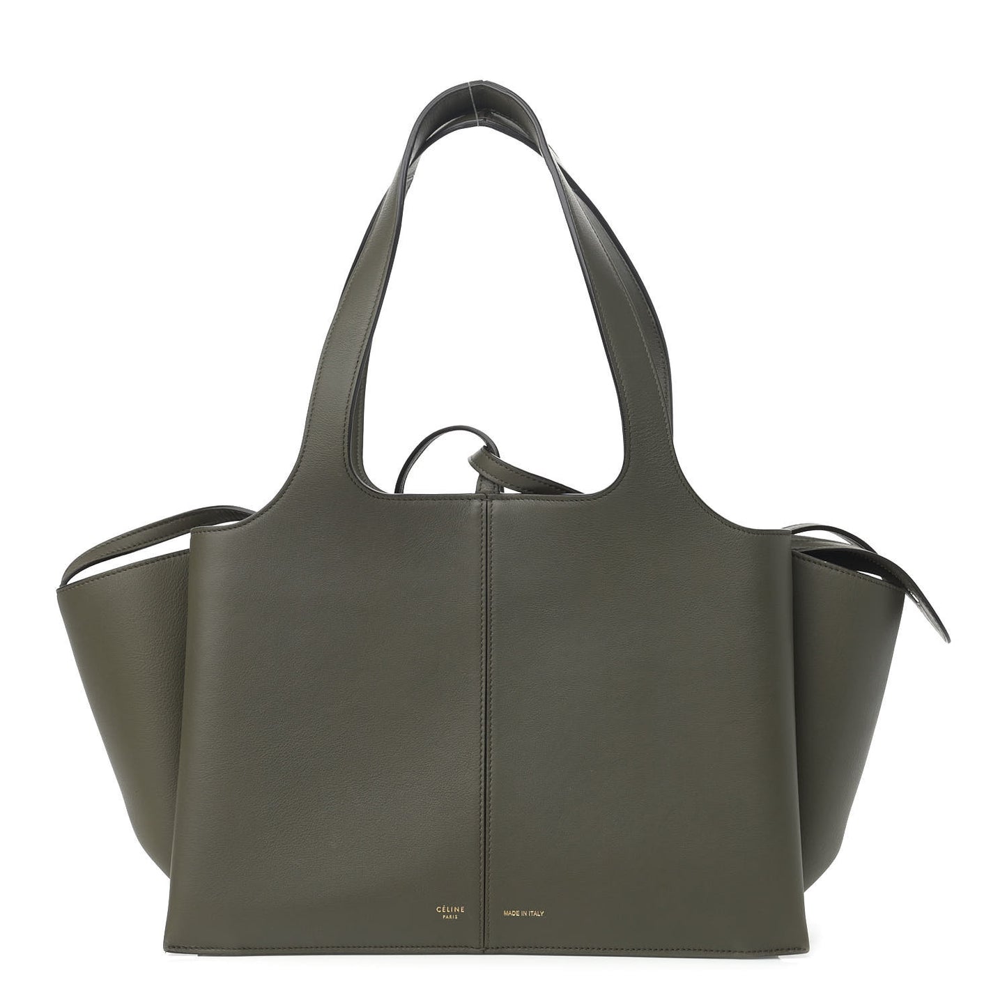 Calfskin Small Tri-Fold Shoulder Bag Dark Green