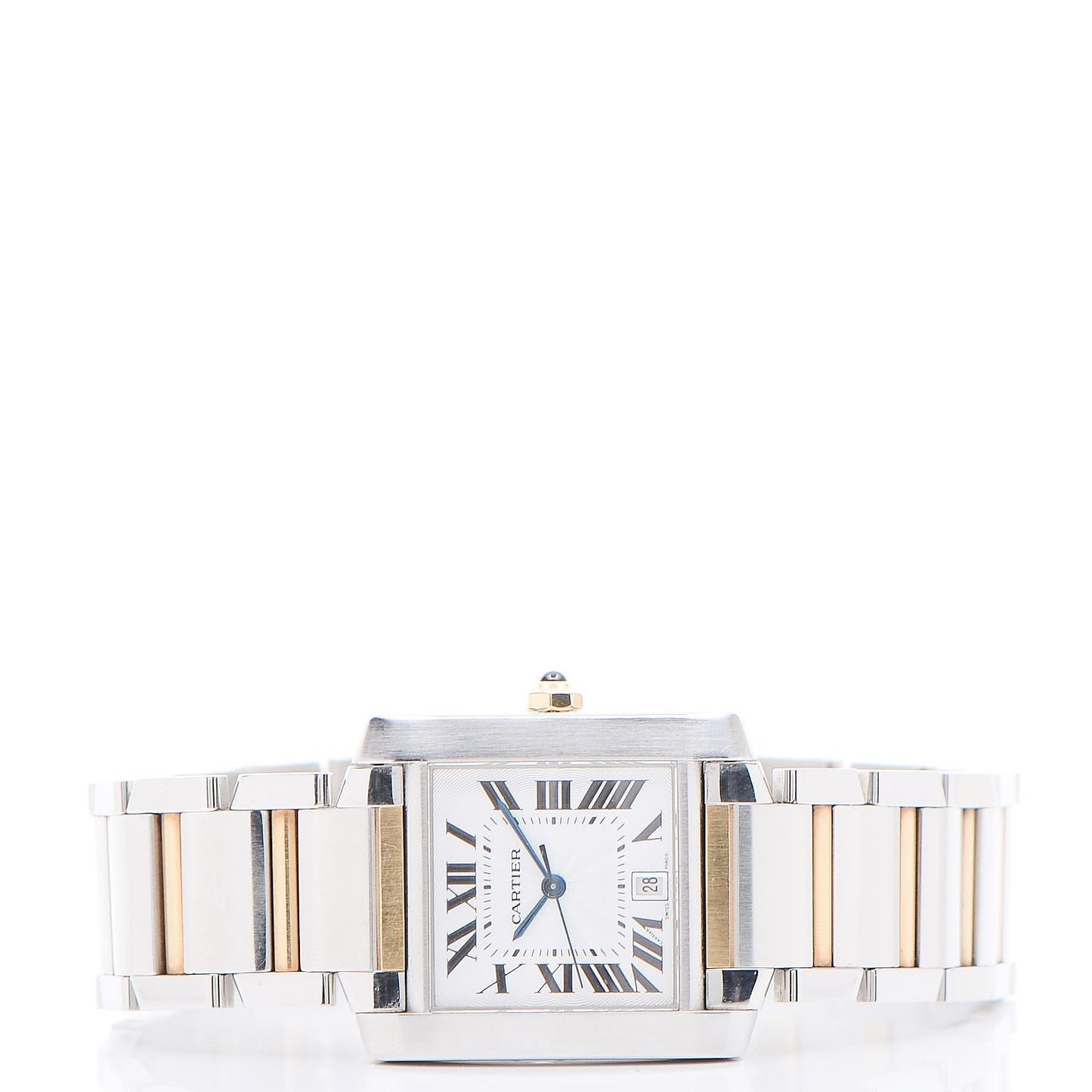 Stainless Steel 18K Yellow Gold 28mm Tank Francaise Automatic Watch