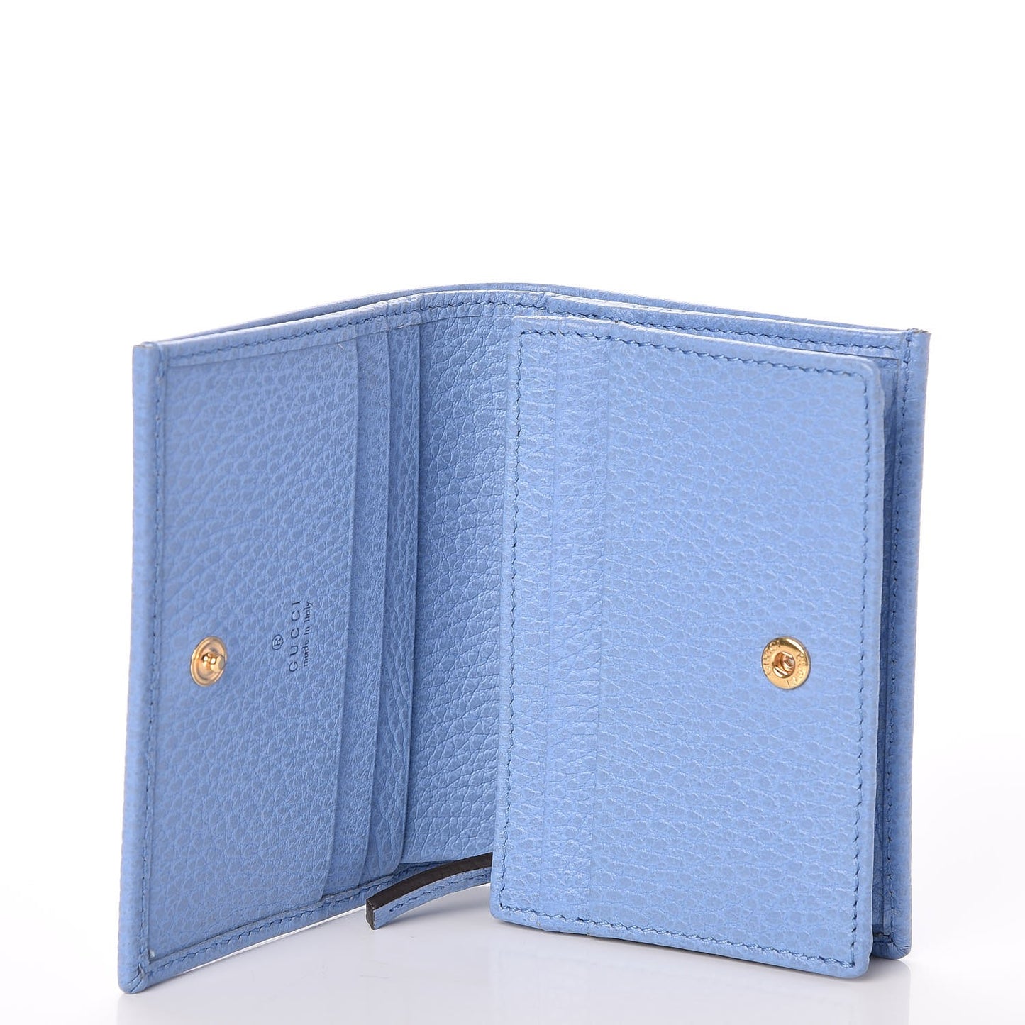 Dollar Calfskin GG Marmont Card Case Clear Sky Blue