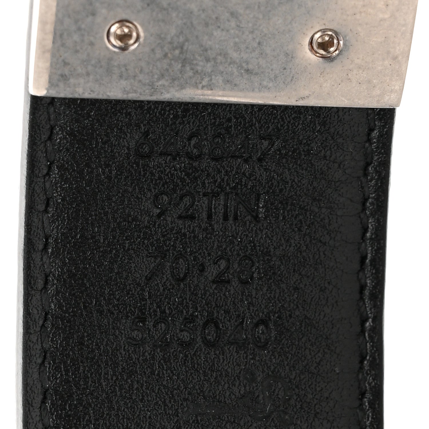 Gucci GG Supreme Monogram Plutone Calfskin Palladium Double G Reversible 30mm Belt 70 28 Black 3 of 5