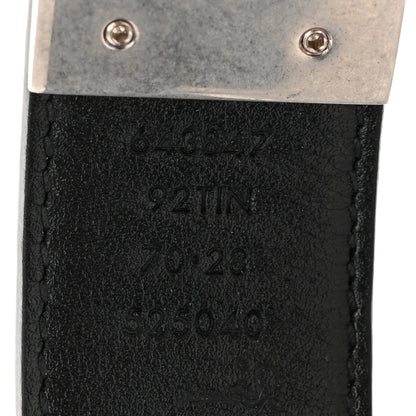 Gucci GG Supreme Monogram Plutone Calfskin Palladium Double G Reversible 30mm Belt 70 28 Black 3 of 5