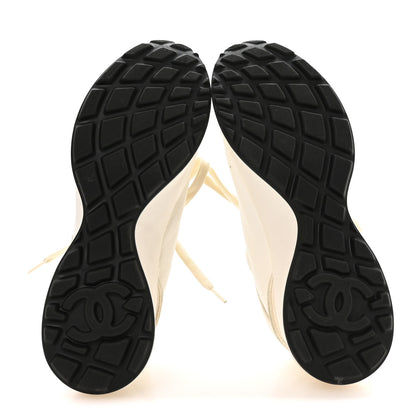 Chanel Calfskin Perforated CC Sneakers 38 White 6 of 8