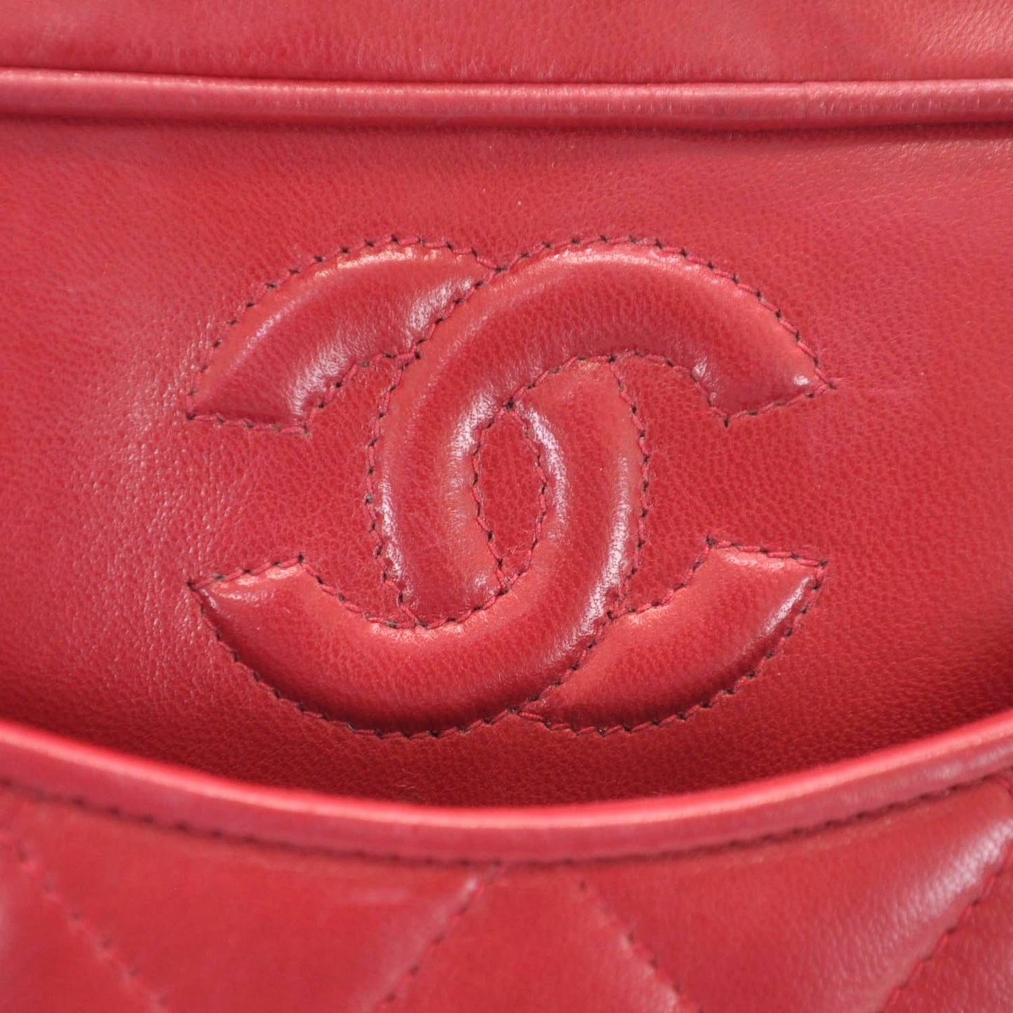 Lambskin Tassel Camera Case Red
