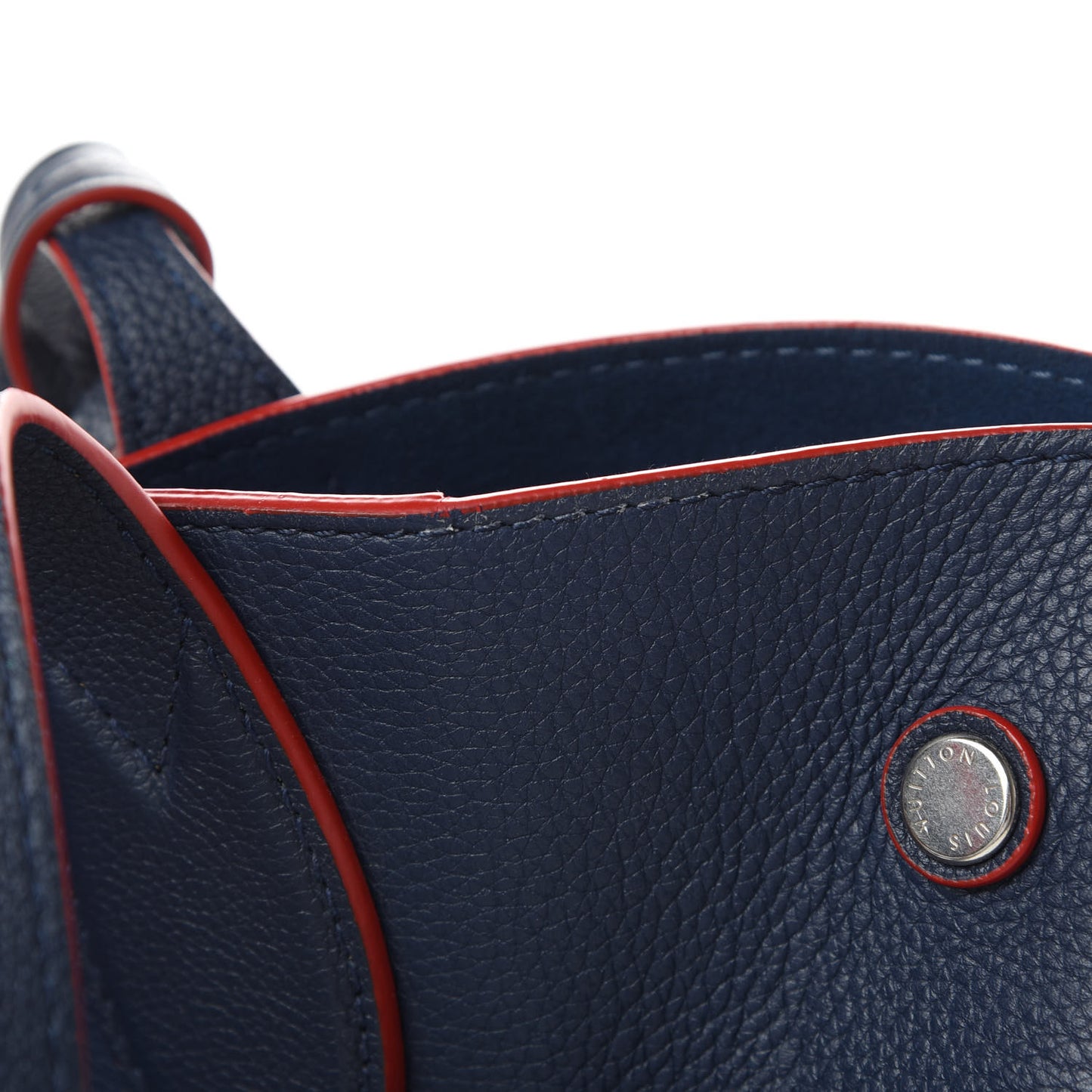 Calfskin Lockme Go Tote Marine Rouge