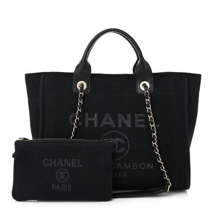 Chanel Mixed Fibers Small Deauville Tote Black 3 of 12