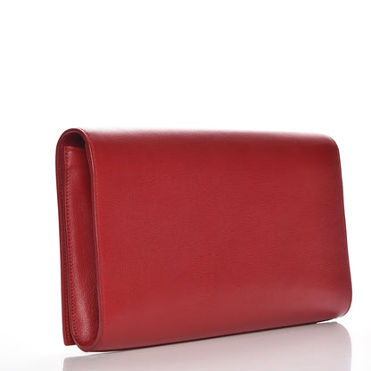 Saint Laurent Calfskin Monogram Large Belle De Jour Clutch Red 3 of 7