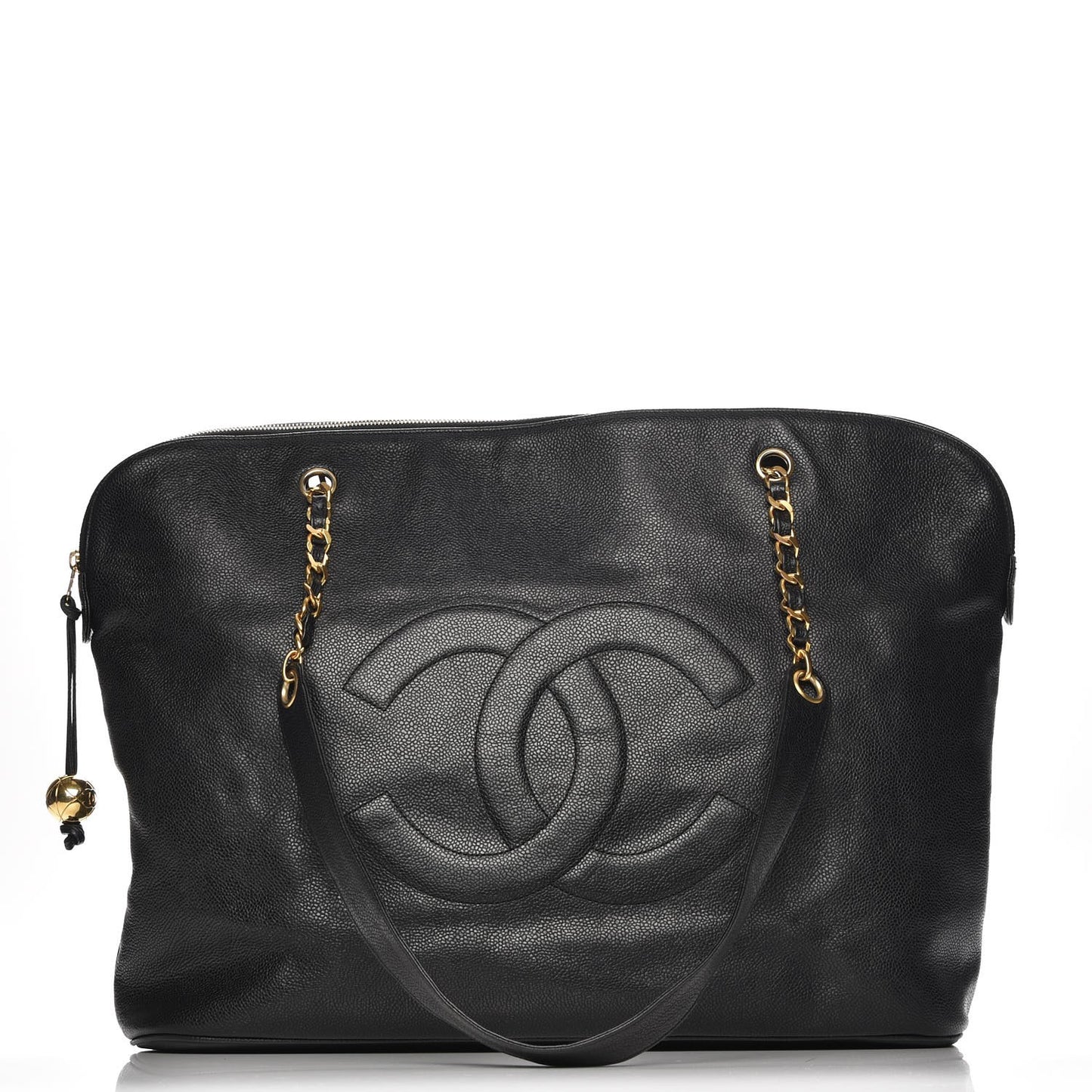 Caviar Large CC Shoulder Bag Black