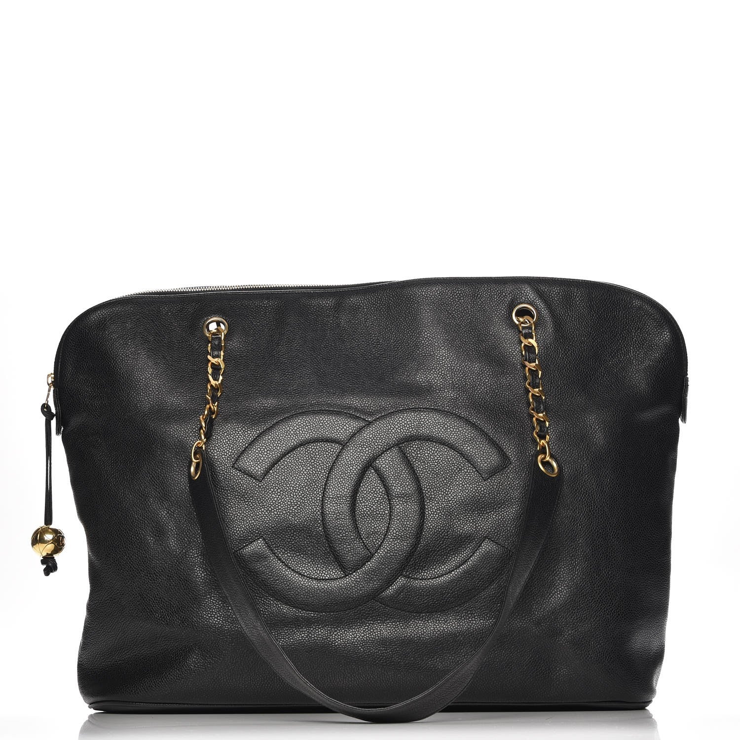 Chanel Caviar Large CC Shoulder Bag Black 1 of 8