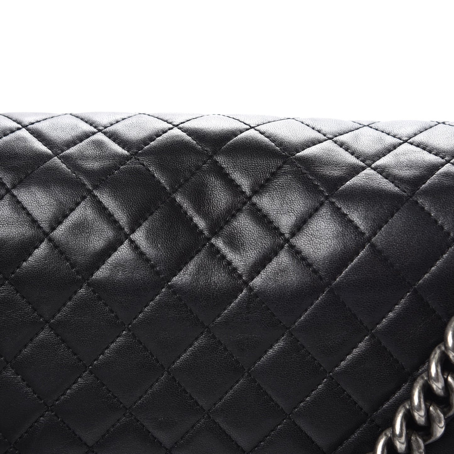 Lambskin Quilted Medium Boy Flap Black