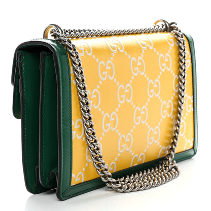 Gucci Azalea Calfskin GG Monogram Bi-Color Debossed Small Dionysus Shoulder Bag Stone Topaz Mystic White Emerald 3 of 12