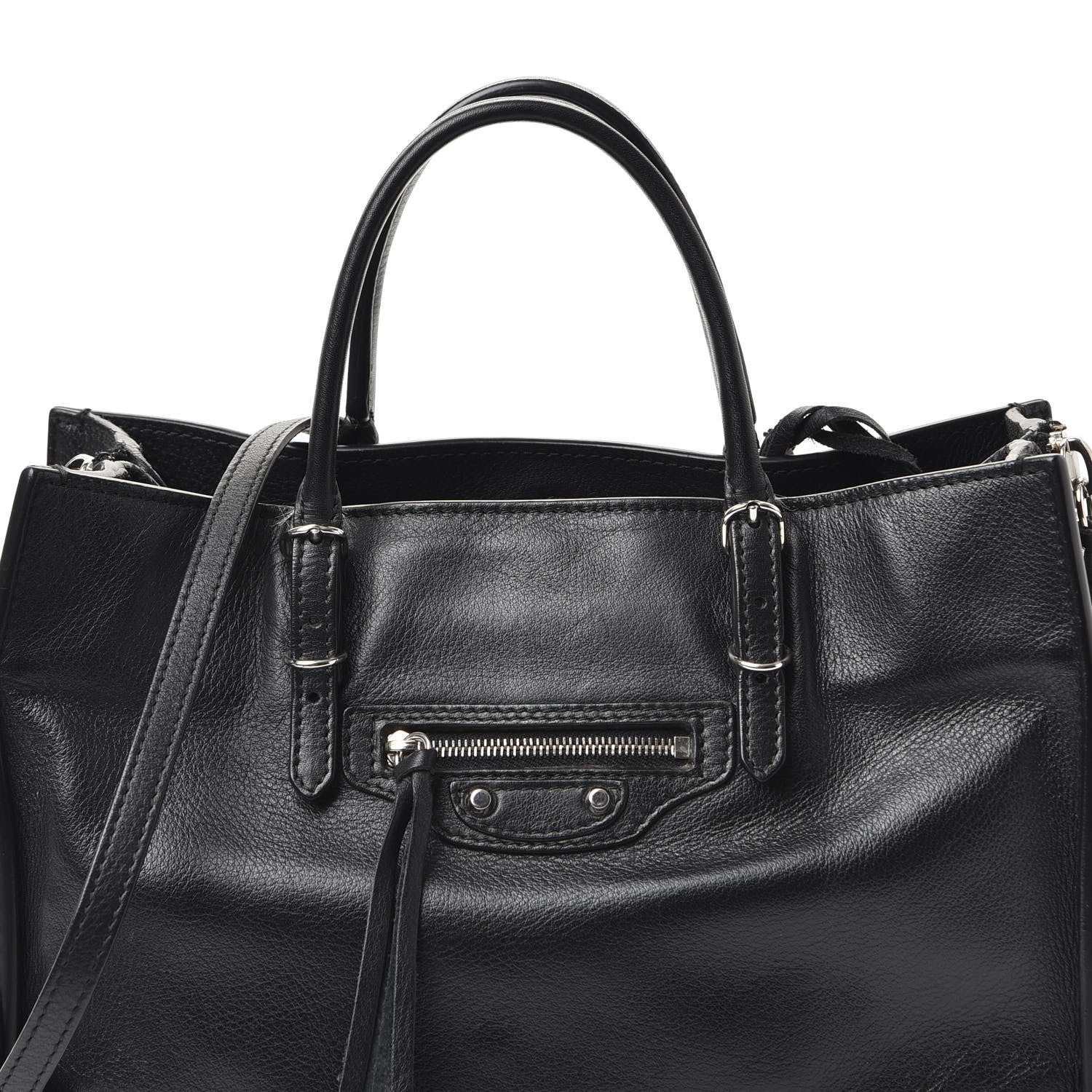 Balenciaga Veau Papier A6 Zip Around Tote Black 7 of 9