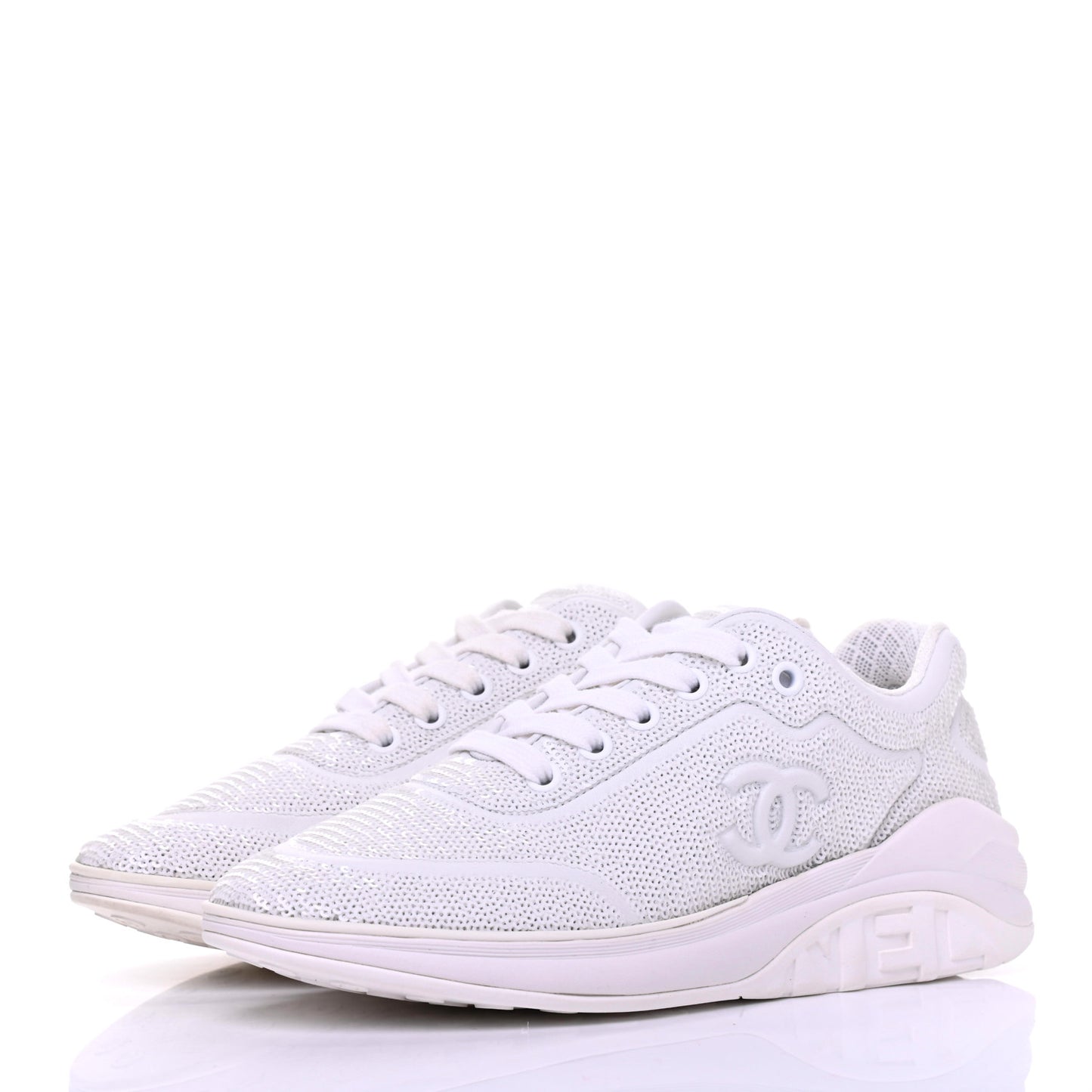 Sequin CC Sneakers 36 White