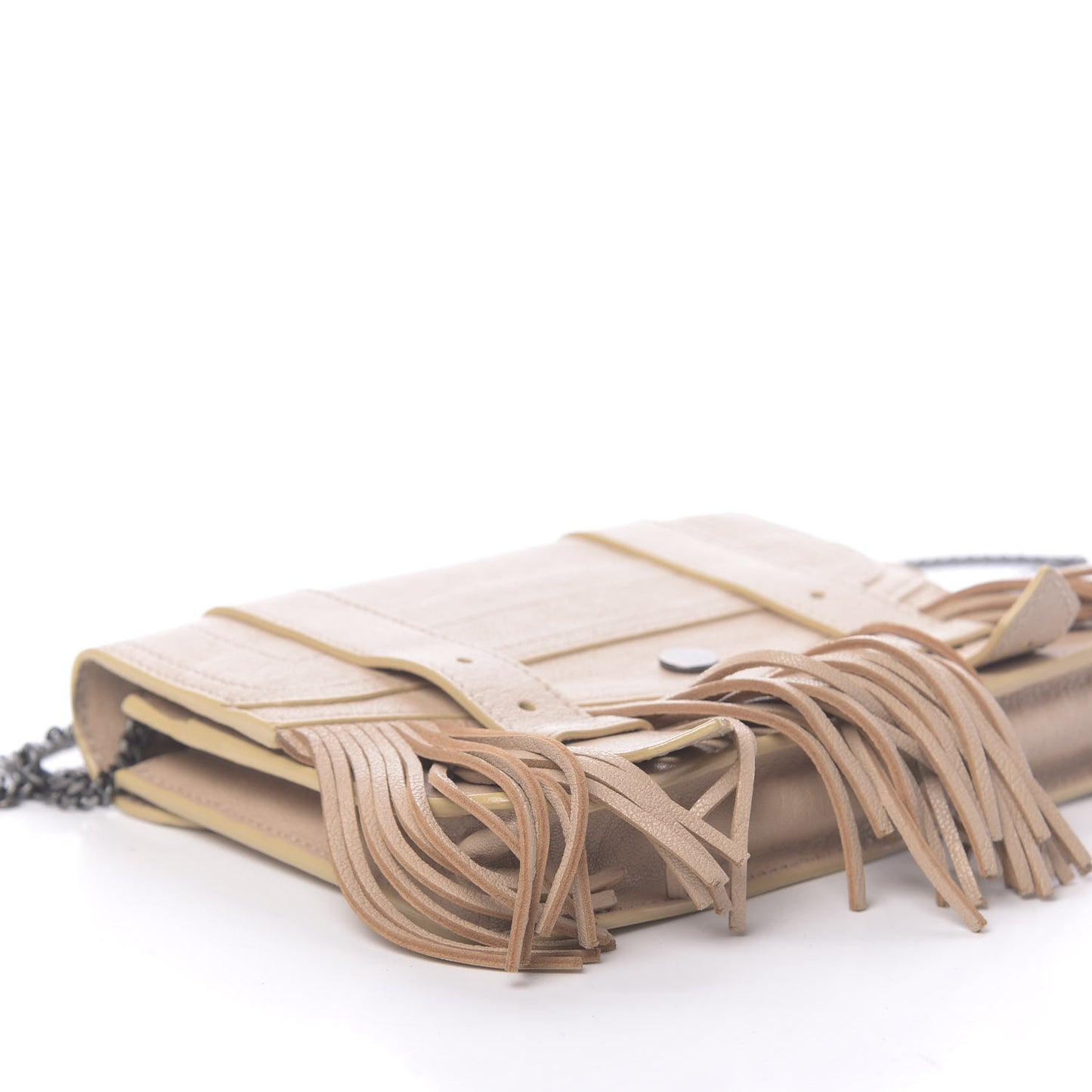 Lambskin Fringe PS1 Chain Wallet Beige