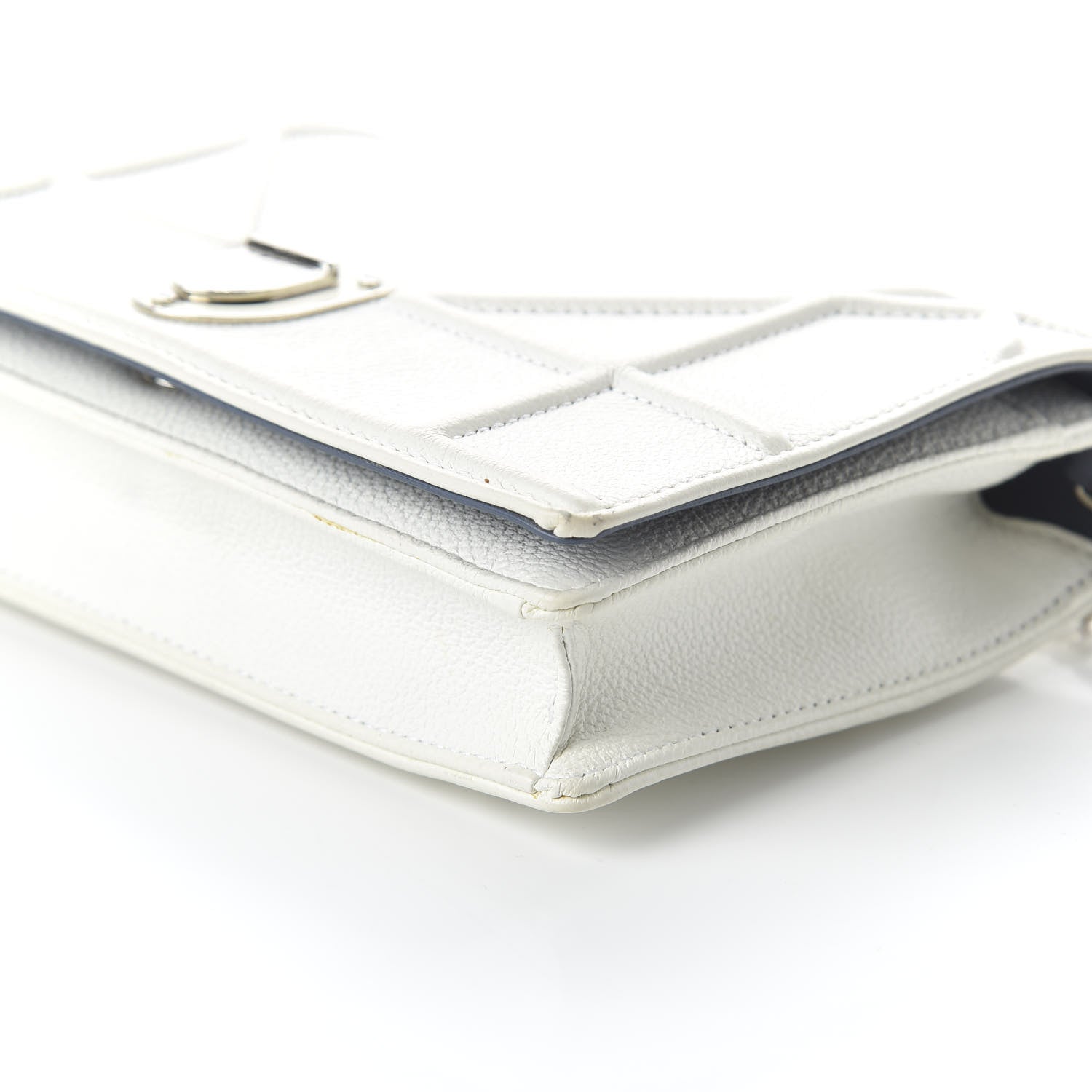 Christian Dior Grained Calfskin Diorama Wallet on Chain Pouch White 7 of 10