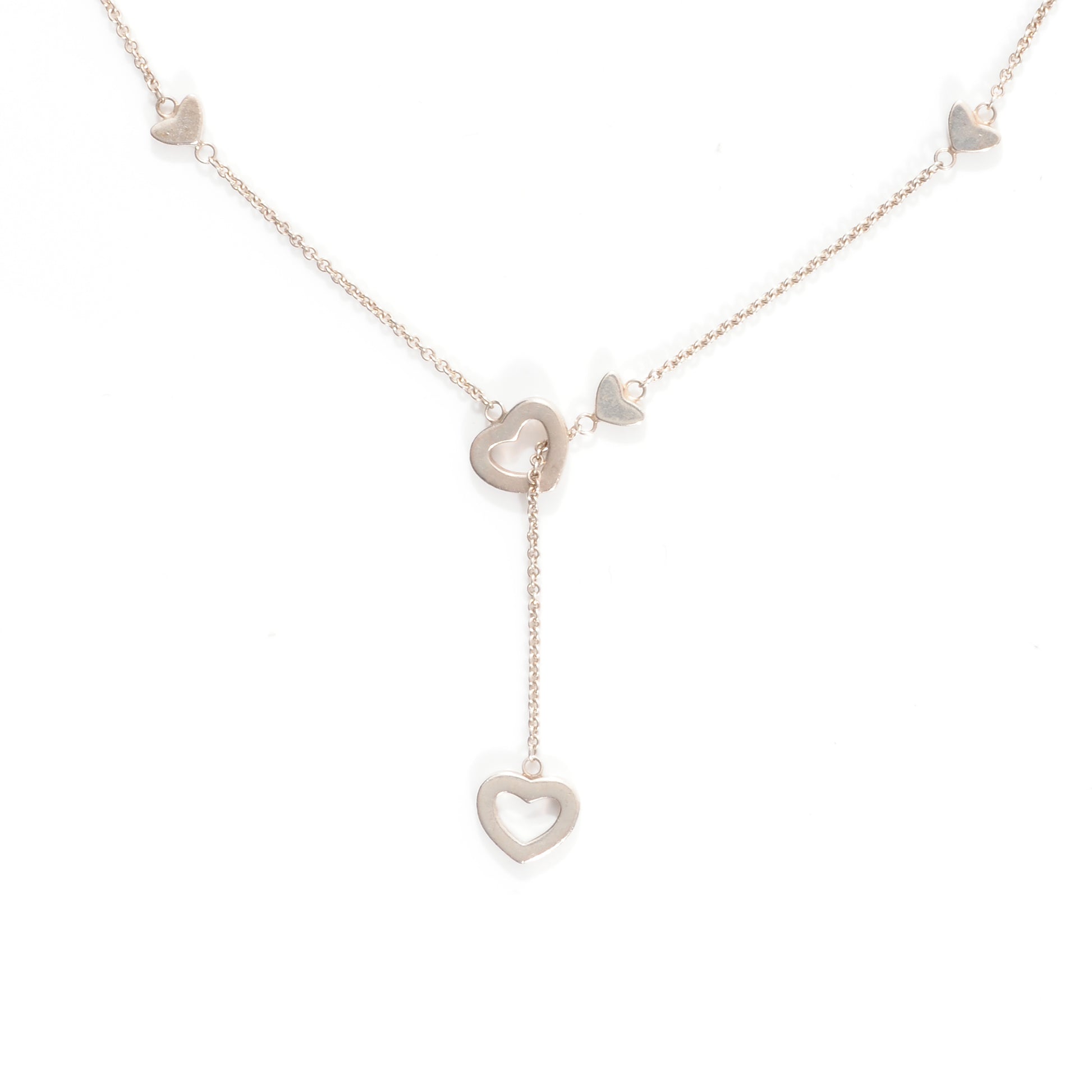Tiffany Sterling Silver Heart Lariat Necklace 1 of 5
