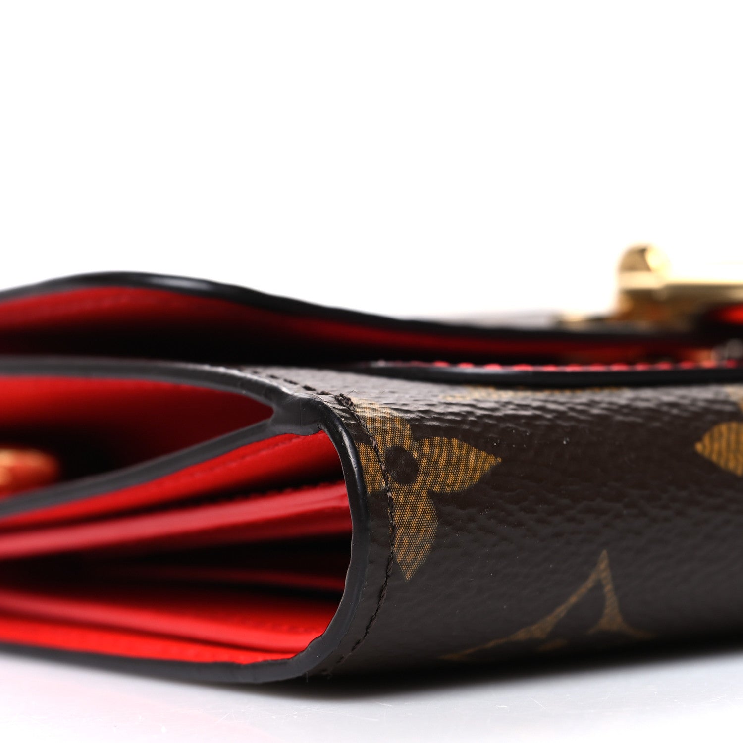 Louis Vuitton Monogram Flower Lock Compact Wallet Coquelicot 9 of 11