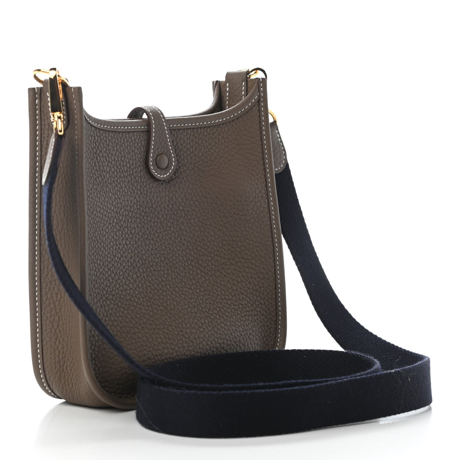 Hermes Taurillon Clemence Amazone Evelyne TPM Etoupe Bleu Indigo 3 of 10