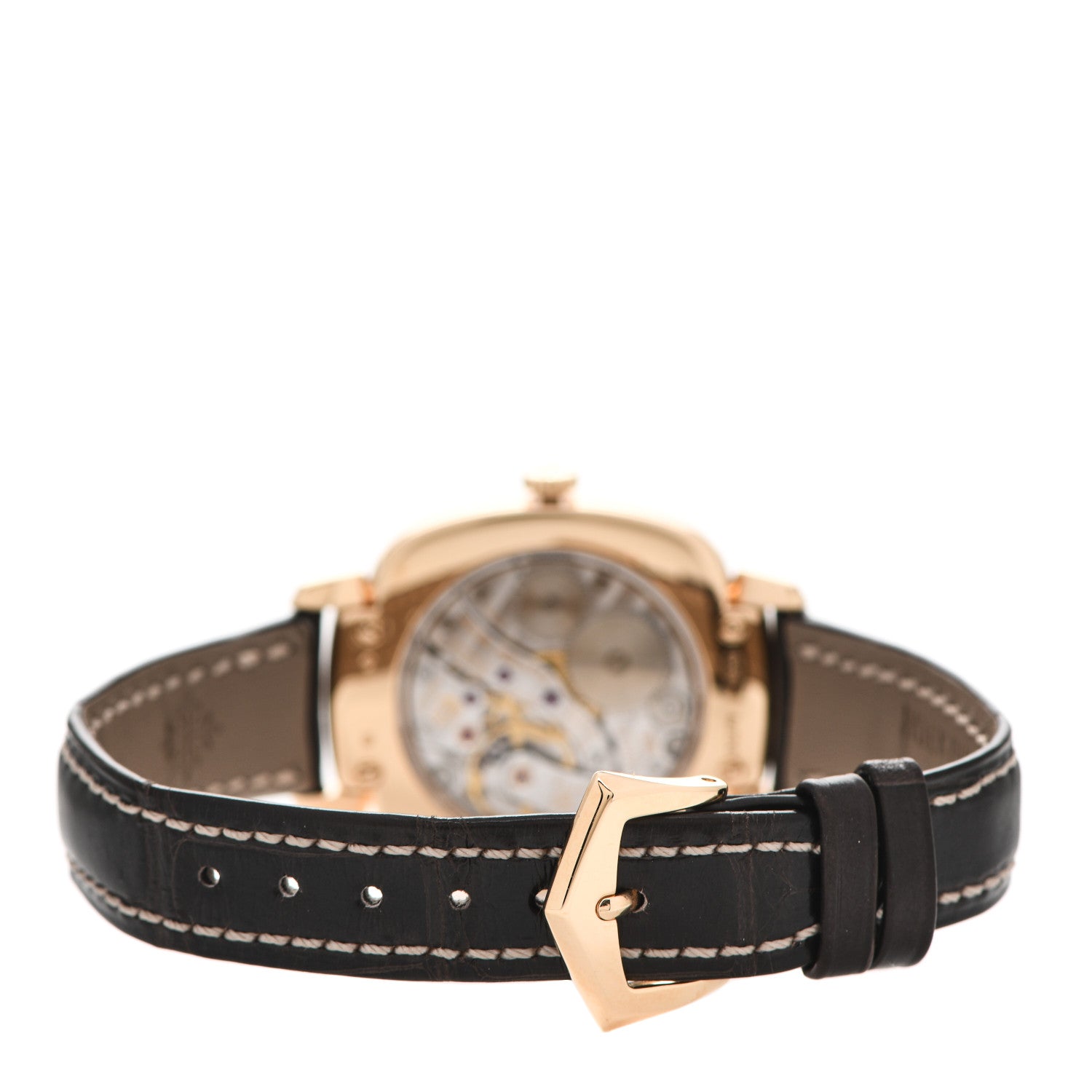 Patek Philippe 18K Rose Gold Alligator Diamond 30mm Gondolo Manual Winding Watch 7041R-001 3 of 5