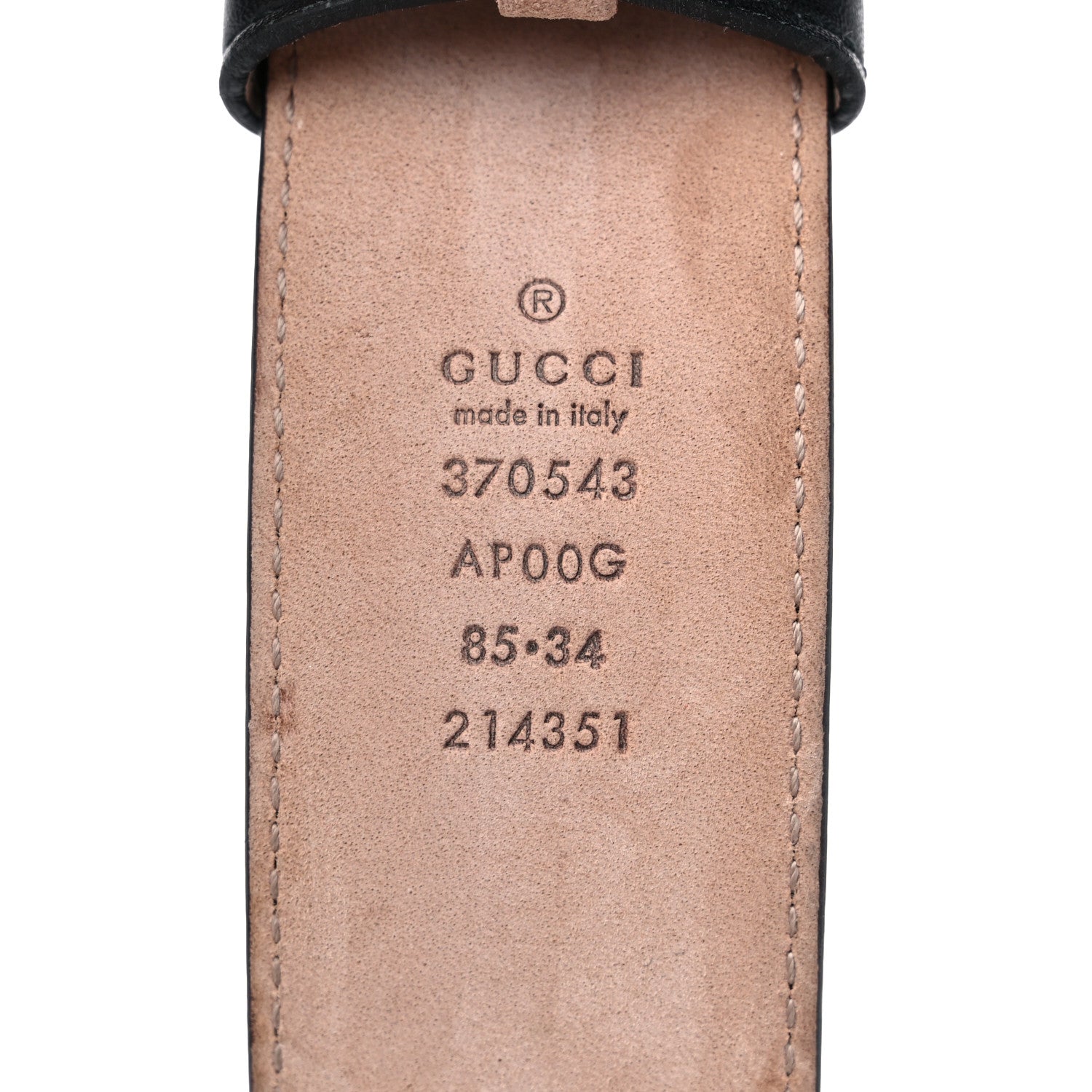 Gucci Calfskin Interlocking G 37mm Belt 85 34 Black 3 of 6